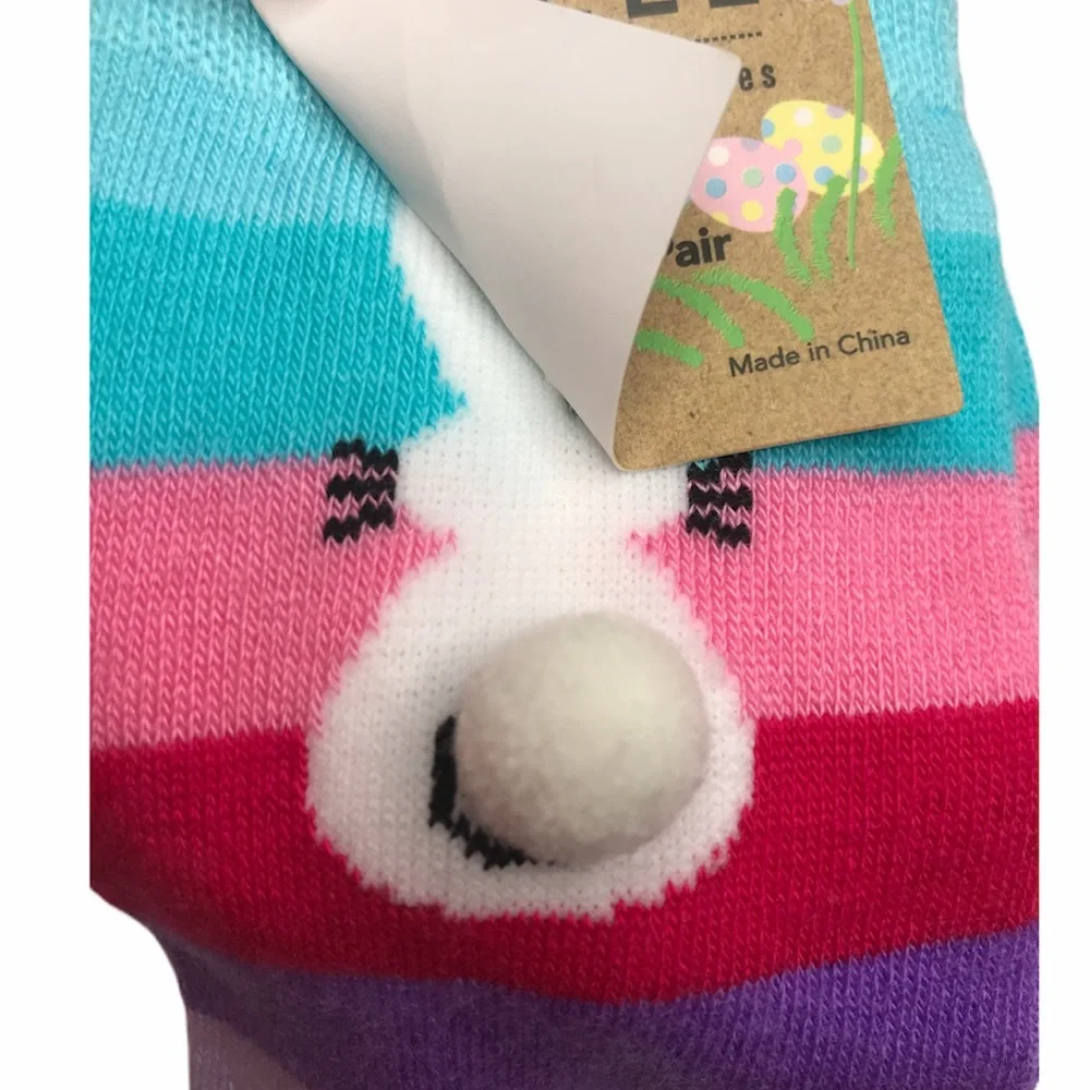 K. Bell Bunny Socks, 2 Pairs, Pink, Purple